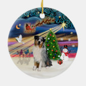 Xmas Magic - Aussie Shepherd (Merle) Keramikornament (Hinten)