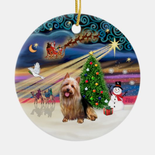 Xmas Magic - Australian Terrier Keramikornament (Vorne)