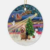 Xmas Magic - Australian Terrier Keramikornament (Links)