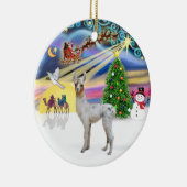 Xmas Magic - Baby Llama Keramikornament (Rechts)