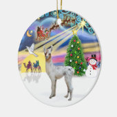 Xmas Magic - Baby Llama Keramikornament (Links)