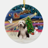 Xmas Magic - Barted Collie (P) Keramikornament (Vorne)