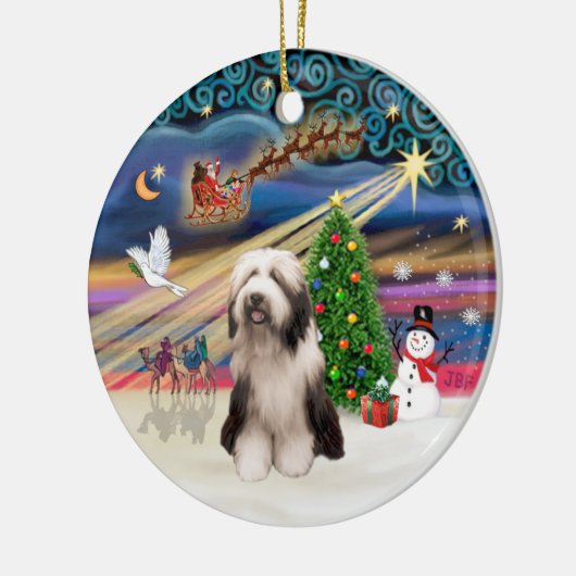 Xmas Magic - Barted Collie (P) Keramikornament (Links)