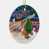 Xmas Magic - Basenji Keramik Ornament (Rechts)