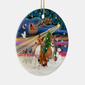 Xmas Magic - Basenjis (zwei) Keramikornament (Rechts)