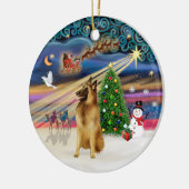 Xmas Magic - Belgische Tervuren Keramikornament (Links)