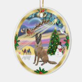 Xmas Magic-Belgium Malinois1r Keramik Ornament (Links)