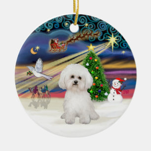 Xmas Magic - Bichon Frise 2 Keramik Ornament