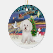 Xmas Magic - Bichon Frise #7 Keramik Ornament (Links)