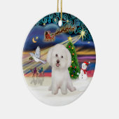 Xmas Magic - Bichon Frise #7 Keramik Ornament (Rechts)
