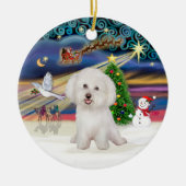 Xmas Magic - Bichon Frise #7 Keramik Ornament (Vorne)