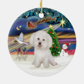 Xmas Magic - Bichon Frise #7 Keramik Ornament (Hinten)