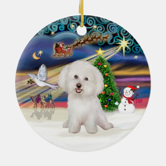 Xmas Magic - Bichon Frise #7 Keramik Ornament (Hinten)