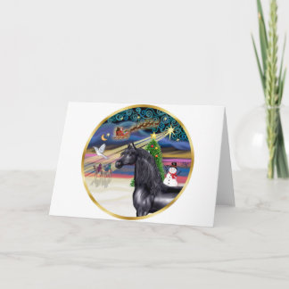 Xmas Magic - Black Arabian Horse Feiertagskarte