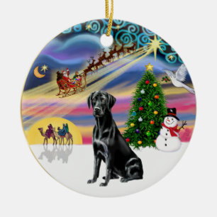 Xmas Magic - Black Lab Keramik Ornament