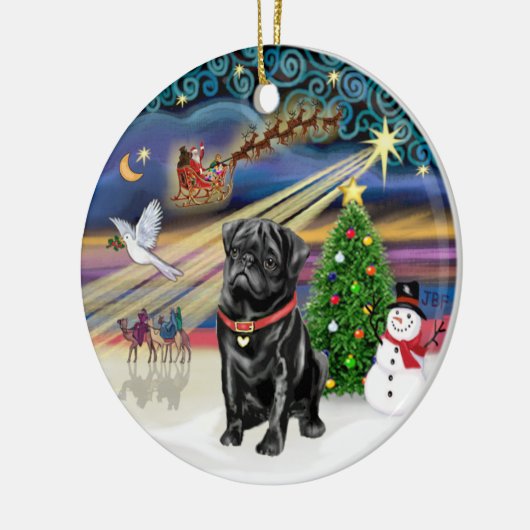 Xmas Magic - Black Mops (Red C2) Keramikornament (Links)