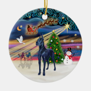 Xmas Magic - Blauer Dogge Keramikornament