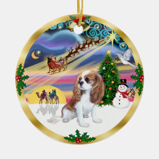 Xmas Magic - Blenheim Cavalier Keramik Ornament (Vorne)