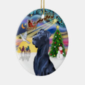 Xmas Magic* - Blue Great Dane (Kopf) (natürliche O Keramik Ornament (Rechts)