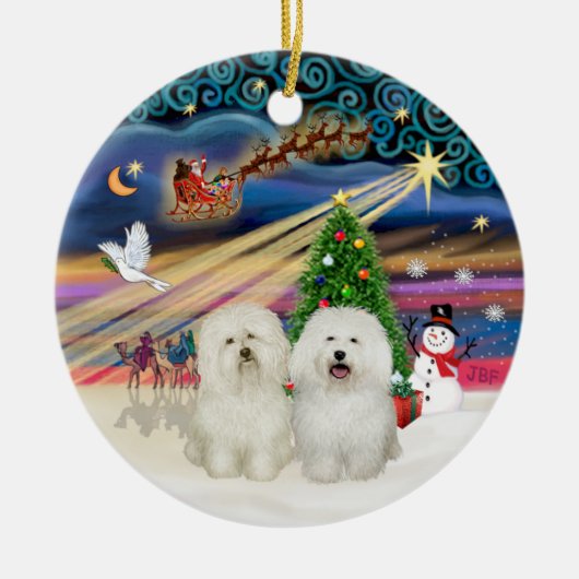 Xmas Magic - Bolognese (zwei) Keramik Ornament (Vorne)