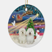 Xmas Magic - Bolognese (zwei) Keramik Ornament (Links)