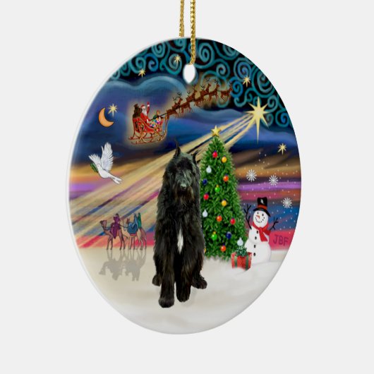 Xmas Magic - Bouvier (schwarz) Keramikornament (Rechts)