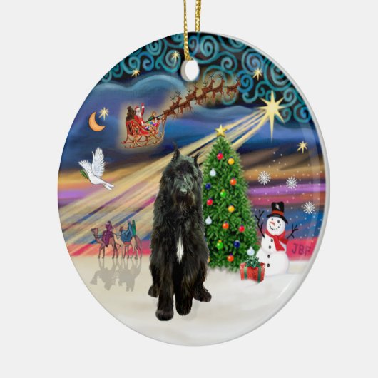 Xmas Magic - Bouvier (schwarz) Keramikornament (Links)