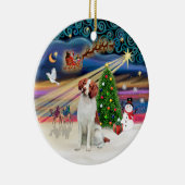 Xmas Magic - Bretagne Spaniel Keramik Ornament (Rechts)
