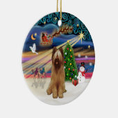 Xmas Magic - Briard (fawn) Keramikornament (Rechts)