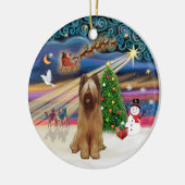 Xmas Magic - Briard (fawn) Keramikornament (Links)