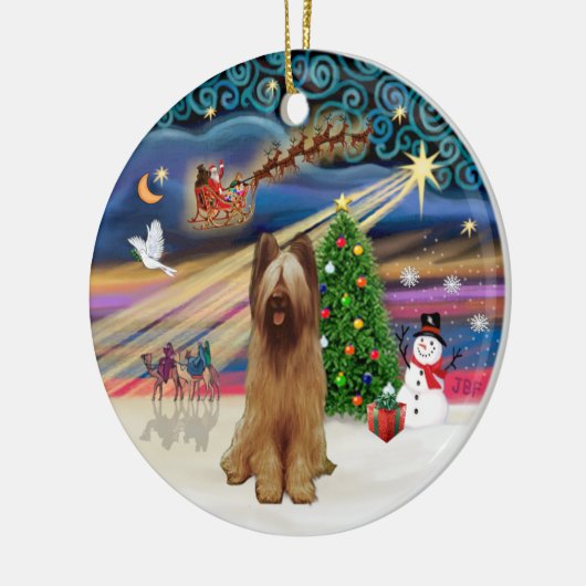 Xmas Magic - Briard (fawn) Keramikornament (Links)