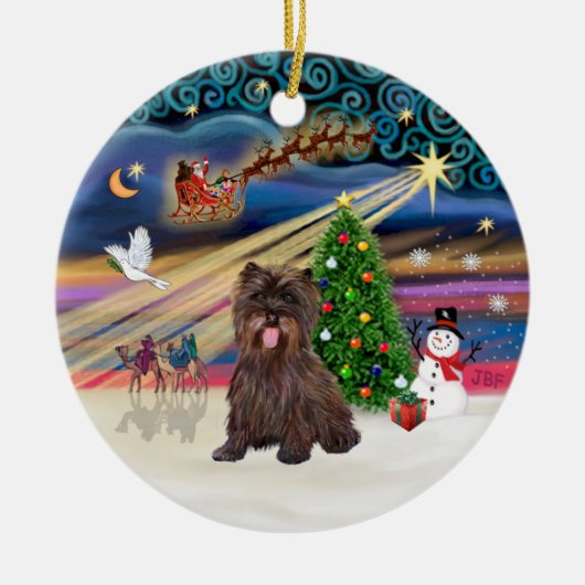 Xmas Magic - Brindle Cairn Terrier #18 Keramikornament (Vorne)