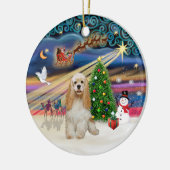 Xmas Magic - Buff Cocker Spaniel Keramikornament (Links)