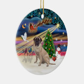 Xmas Magic - Bull Mastiff 1 Keramik Ornament (Rechts)