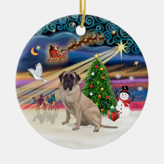 Xmas Magic - Bull Mastiff 1 Keramik Ornament (Vorne)