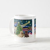 Xmas Magic-Cairn Paarlatte+Blinde Kaffeetasse (Vorderseite Links)