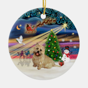 Xmas Magic - Cairn Terrier (Weiß 13) Keramik Ornament