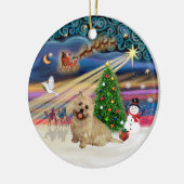 Xmas Magic - Cairn Terrier (Weiß 13) Keramik Ornament (Links)