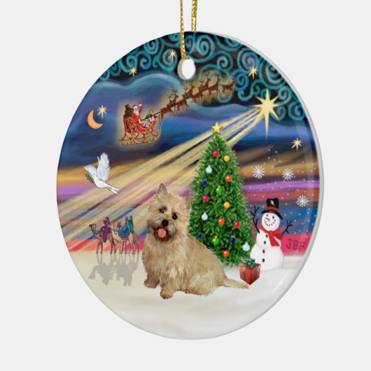 Xmas Magic - Cairn Terrier (Weiß 13) Keramik Ornament (Links)