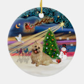 Xmas Magic - Cairn Terrier (Weiß 13) Keramik Ornament (Hinten)