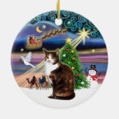 Xmas Magic - Calico cat (ASH) Keramik Ornament (Hinten)