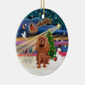 Xmas Magic - Cavalier (ruby 11) Keramikornament (Rechts)