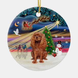 Xmas Magic - Cavalier (ruby 11) Keramikornament