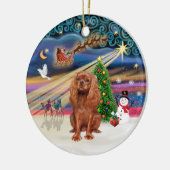 Xmas Magic - Cavalier (ruby 11) Keramikornament (Links)