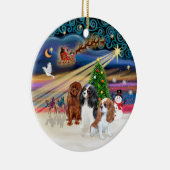 Xmas Magic - Cavaliers (drei) Keramik Ornament (Rechts)