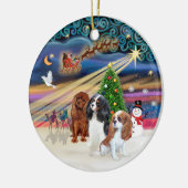 Xmas Magic - Cavaliers (drei) Keramik Ornament (Links)