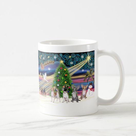 Xmas Magic-Chihuahuas (vier) Kaffeetasse (Rechts)