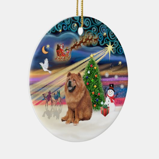 Xmas Magic - Chow Chow Chow (rot) Keramikornament (Rechts)