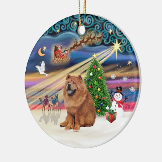 Xmas Magic - Chow Chow Chow (rot) Keramikornament (Links)