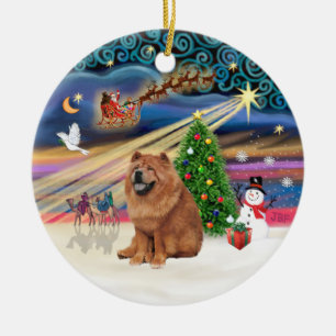 Xmas Magic - Chow Chow (rot) Keramikornament